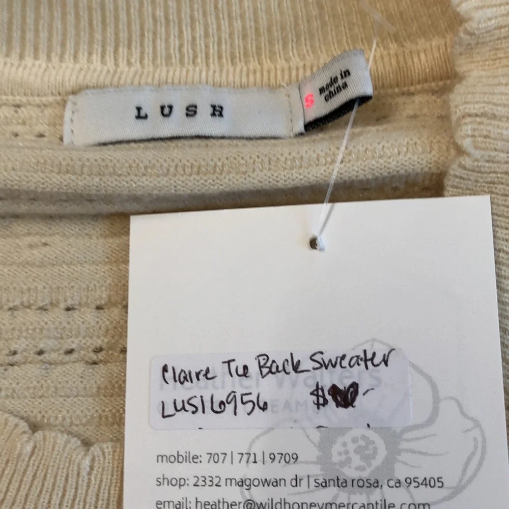 LUSH Claire Tie Back Sweater-NWT!! - Picture 3 of 10
